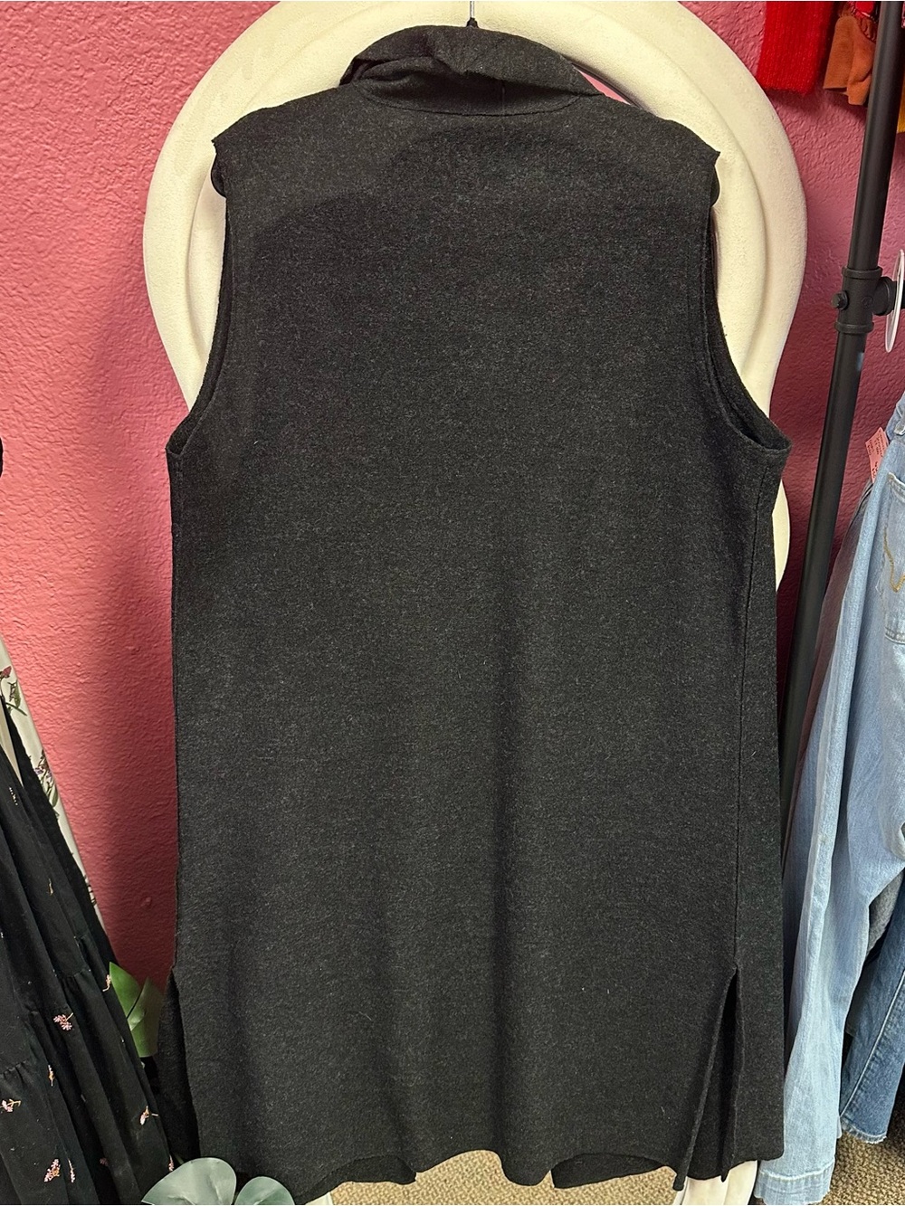 Eileen Fisher Merino Wool Sleeveless Long Duster Vest - Picture 4 of 10
